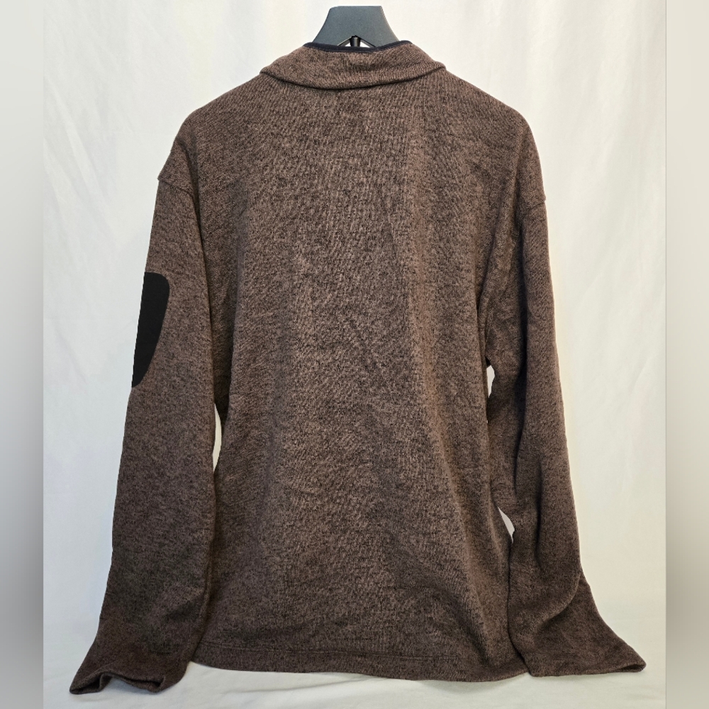 AVALANCHE Pullover‎ Jacket Mens 2XL Quarter Zip Thermal Brown Knit Fleece - Picture 12 of 15